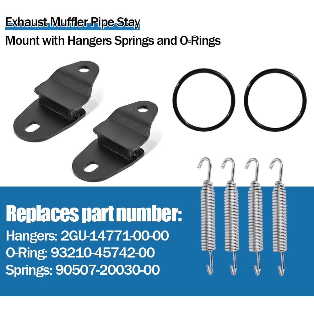 Exhaust Muffler Pipe Stay Mount With Hangers Springs And O-Rings Fits For Yamaha Banshee 350 Yfz350 1987-2006