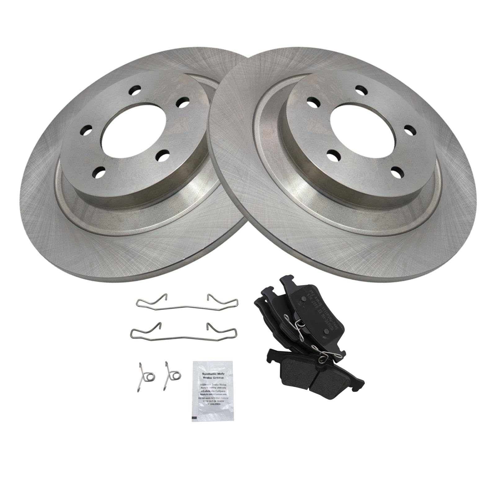 Trq Rear Brake Pad & Rotor Kit Brake Pads Brake Rotor Semi-Metallic Compatible With 2007-2015 Mazda 5
