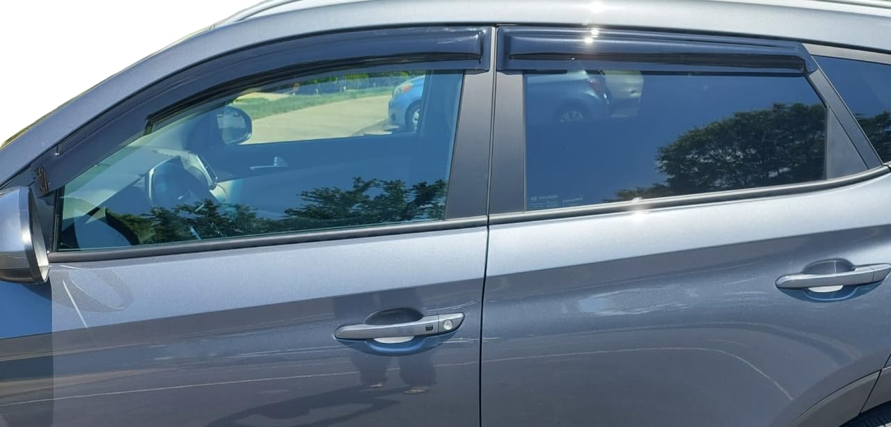 2016-2021 Tape-On Rain Guards For Hyundai Tucson Side Window Deflector Visors Sel Value Limited Sport Ultimate Se Durable Tinted