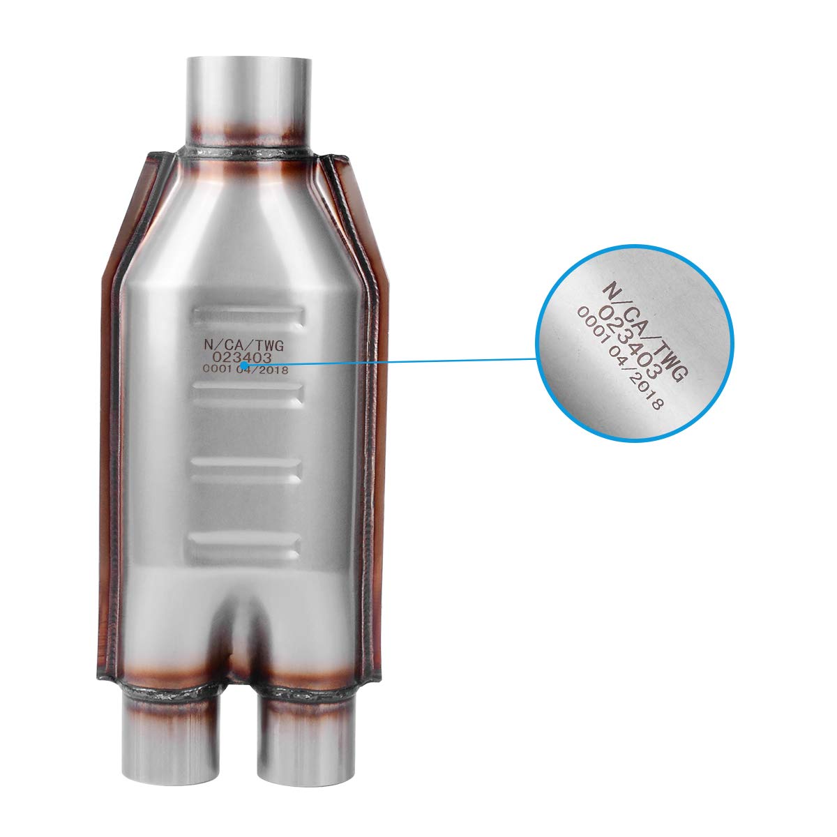 Autosaver88 2.5'' Outlet / 2'' Inlet Universal Catalytic Converter (Epa Compliant)