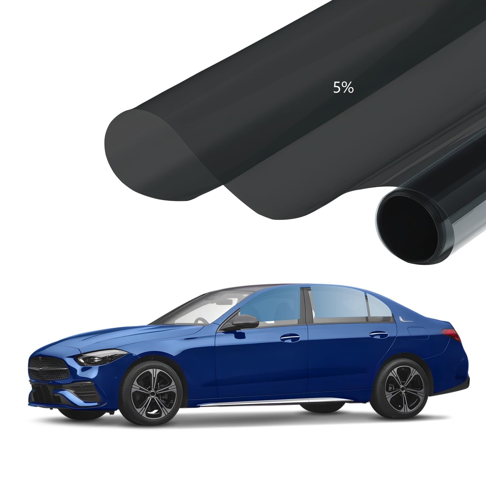 Car Window Tint Film, Protection Privacy Sun Shade Roll, Car Side & Rear Windows Tint Film, Heat UV Blocking,Scratch Resistant, 