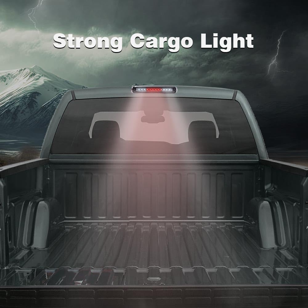 Cheda Third 3Rd Brake Light Compatible With Chevy Silverado/Gmc Sierra 1999-2006, 2007 Classic Smoky Lens Chrome Housing Led Bar