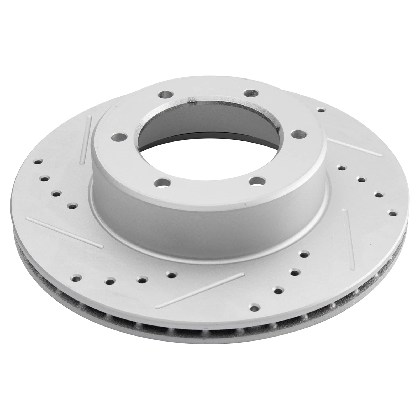 Trq Front Performance Brake Rotors Set Premium G-Coated Cross Drilled & Slotted Compatible With 1986-1991 Toyota 4Runner 1986-19