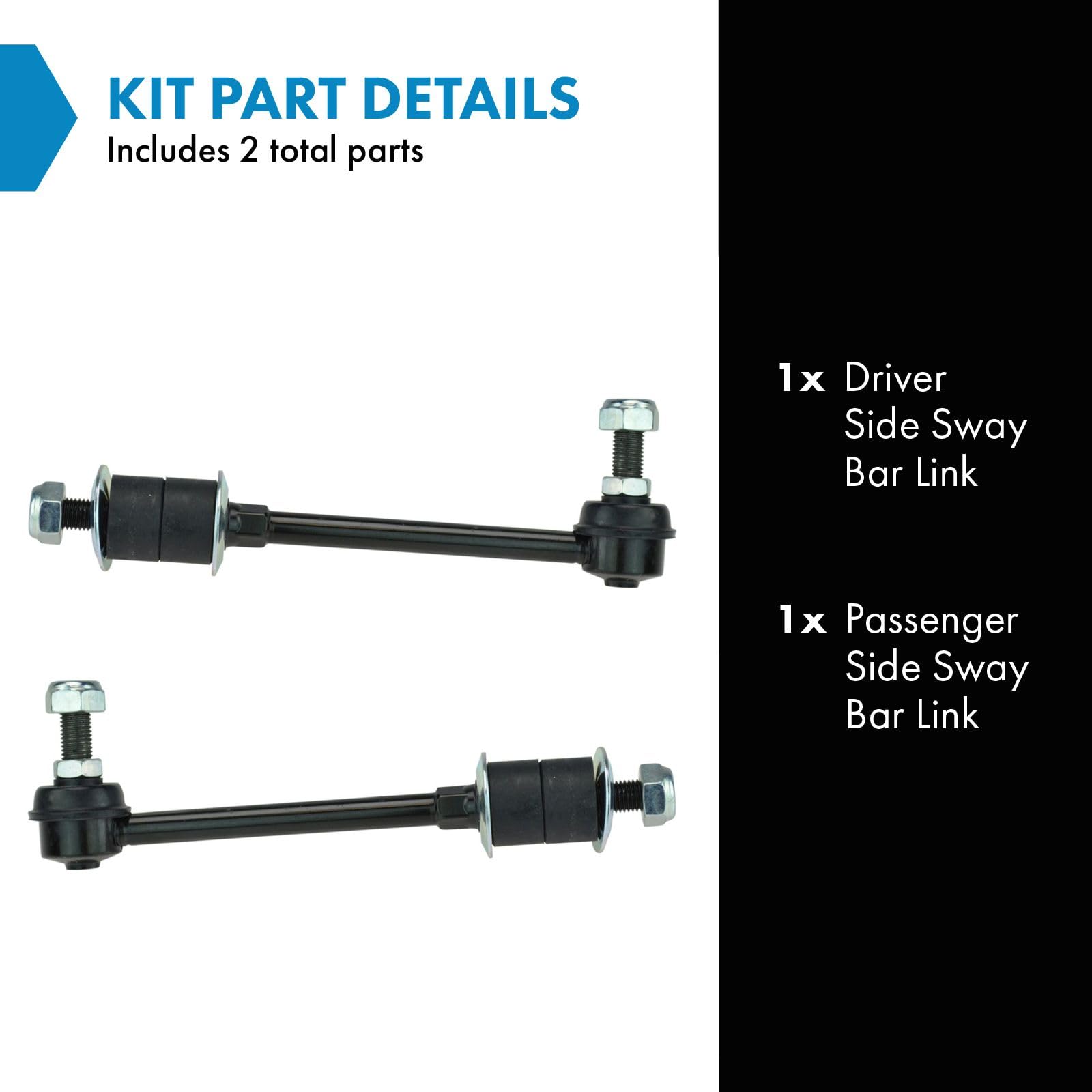 Trq Driver & Passenger Side Sway Bar Stabilizer Link Set Compatible With 1999-2002 Infiniti G20 1991-1993 Nissan Nx 1990-1995 Se