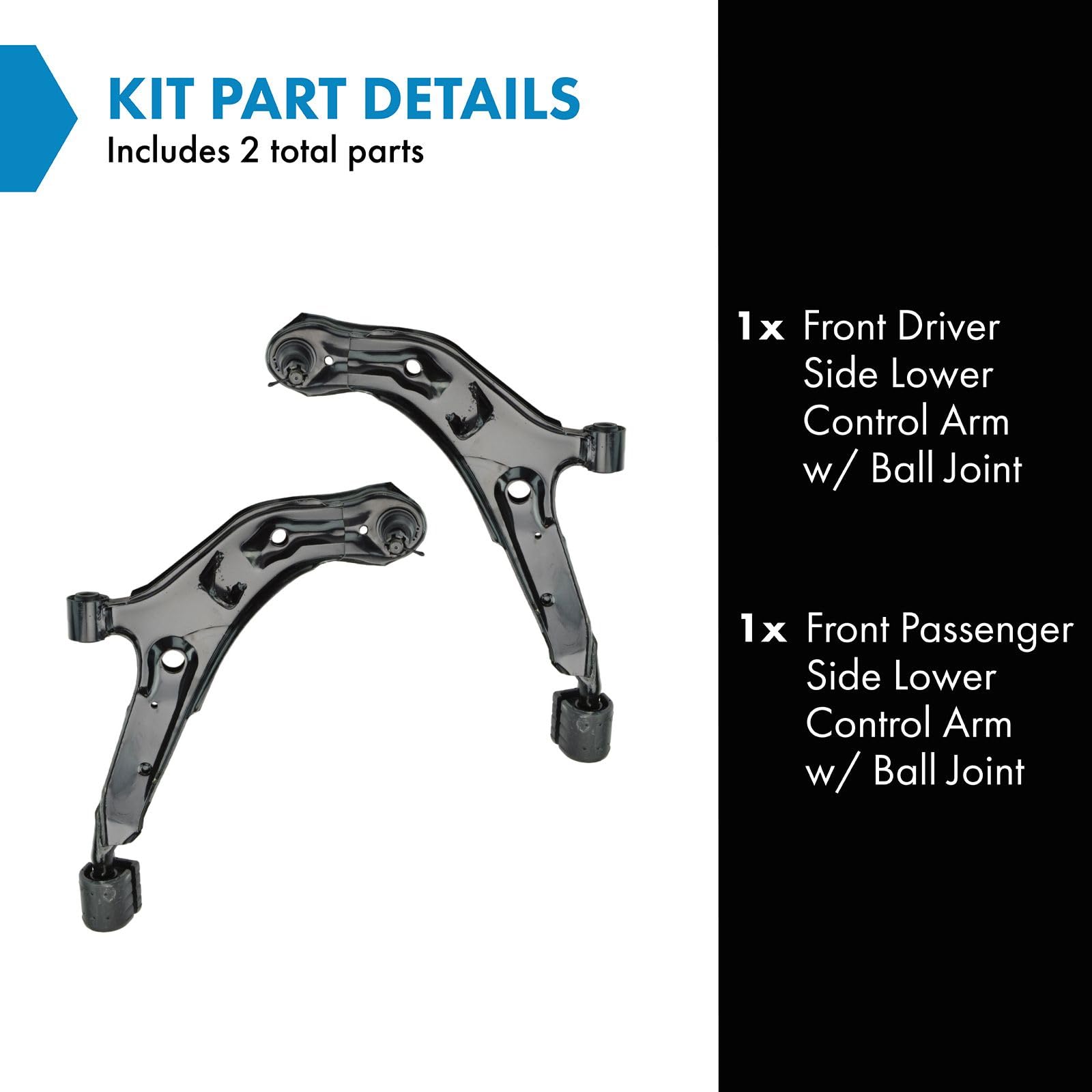 Trq Front Lower Control Arm With Ball Joint Set Compatible With 1998-2001 Nissan Altima