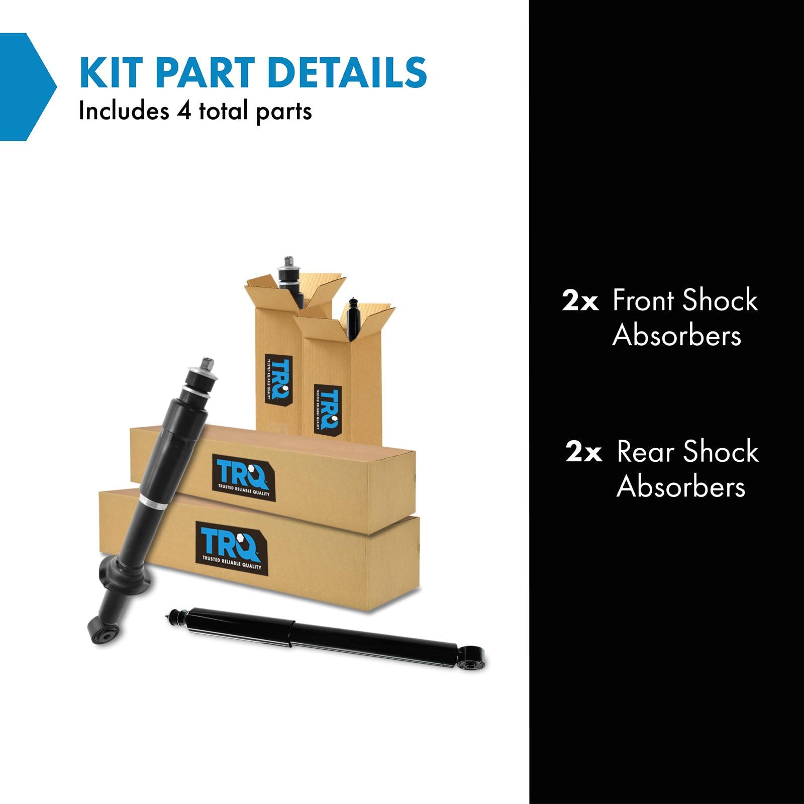 Trq Front And Rear Shock Absorber Set Compatible With 2000-2006 Toyota Tundra