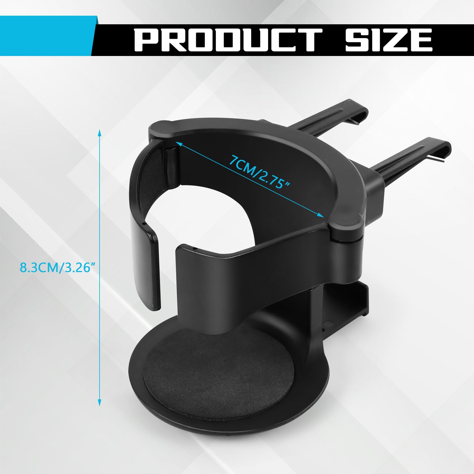 Wuyaoyao Car Cup Holder, Cup Holder for Car Air Vent, Automotive Air Vent Cup Holder Expander with 3 Kinds Mounting Clips, Drink