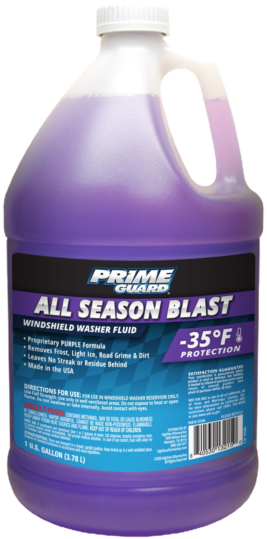 Prime Guard 93506 All Season Blast -35F Windshield Washer Fluid - 1 Gallon