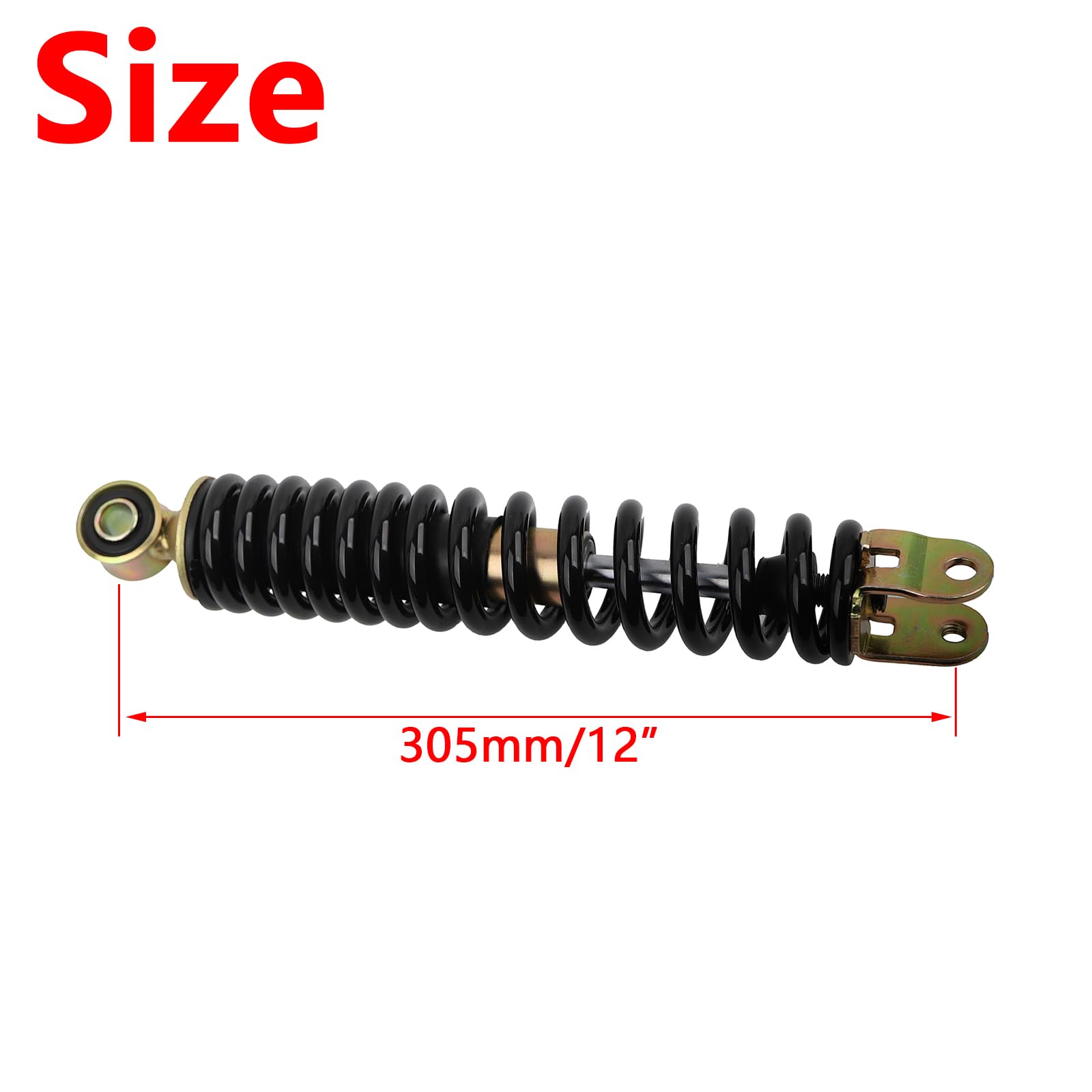 Minho Motorcycle Rear Shock Assembies 305Mm/12' Compatible With Chinese Gy6 50Cc Scooter Mopeds Taotao Atm50