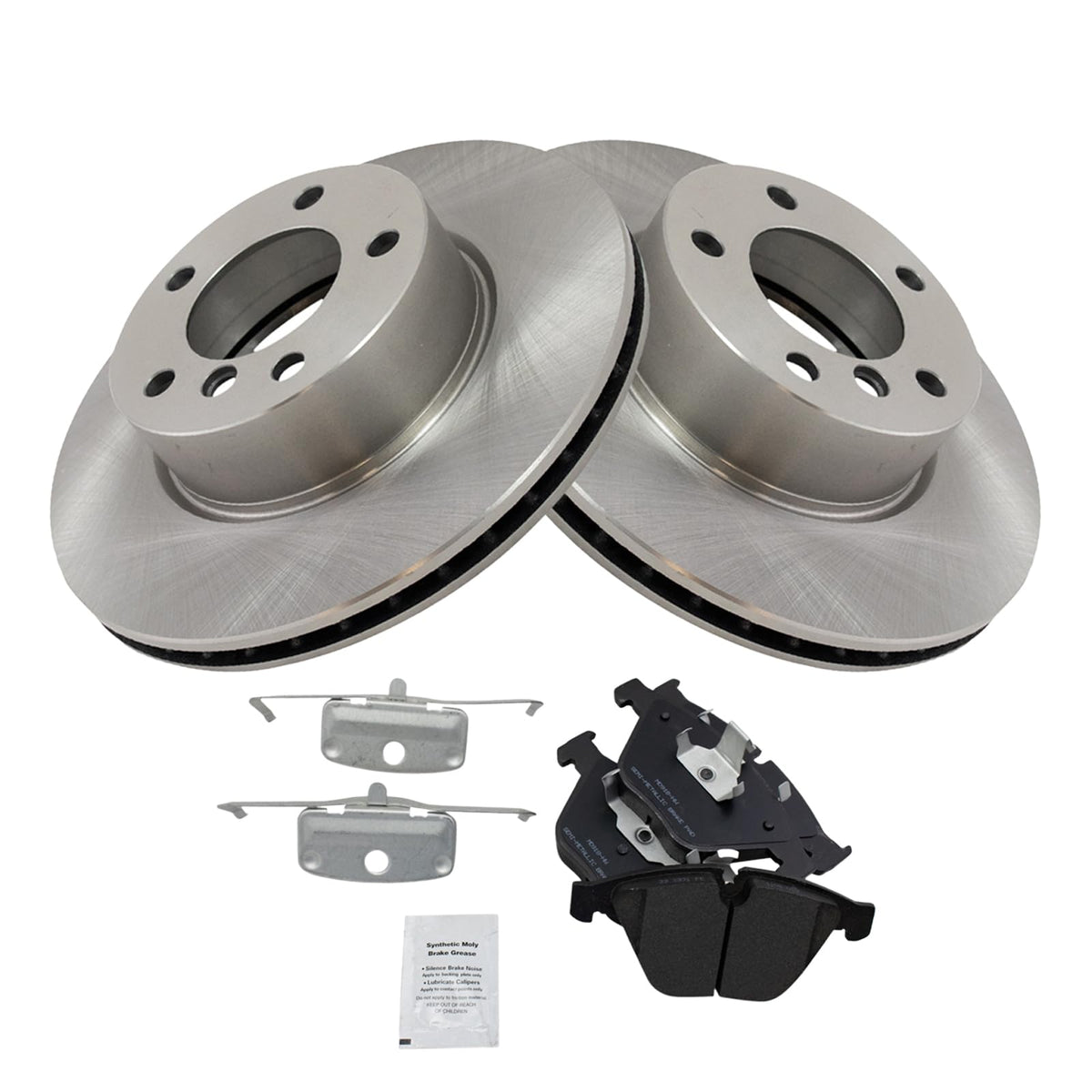 Trq Front Brake Pad & Rotor Kit Brake Pads Brake Rotor Semi-Metallic Compatible With 2007 Bmw 328I 328Xi
