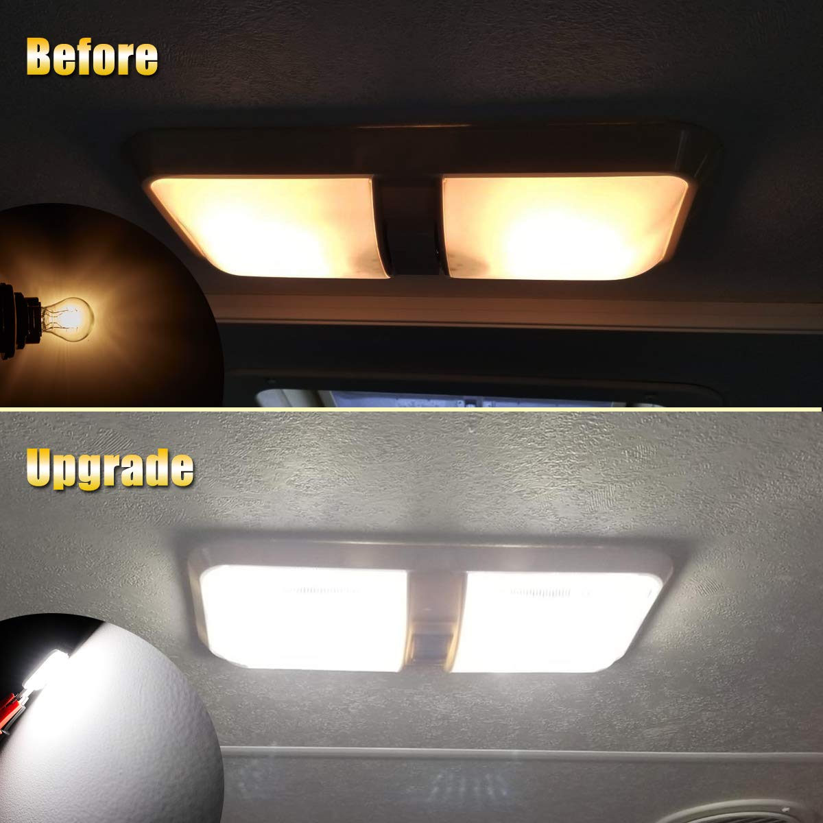 Brishine 10 Pcs 921 Interior Led Light Bulbs For Rv, Super Bright 36-Smd 4500K Natural White T10 922 912 194 Led Bulbs For Camper Trailer Motorhome Marine Boat Indoor Ceiling Dome Lights(12V Dc)