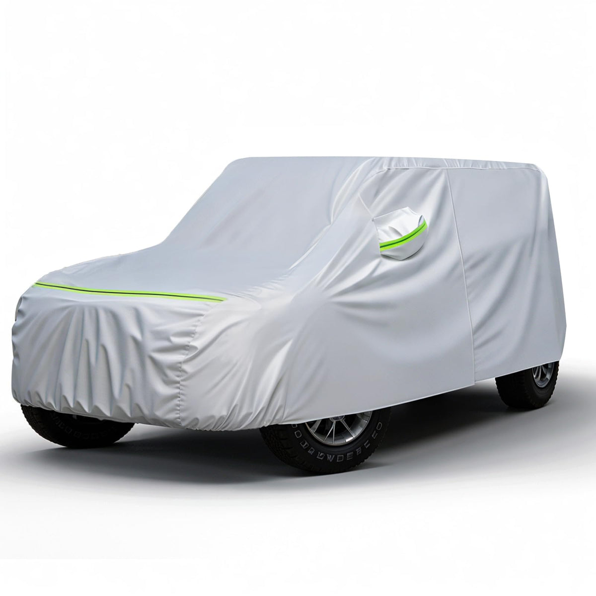 Favoto Car Cover All Weather - For Jeep Wrangler 2 Door Waterproof 6 Layers Heavy Duty Outdoor Uv Rain Snow Protection With 4 Wi