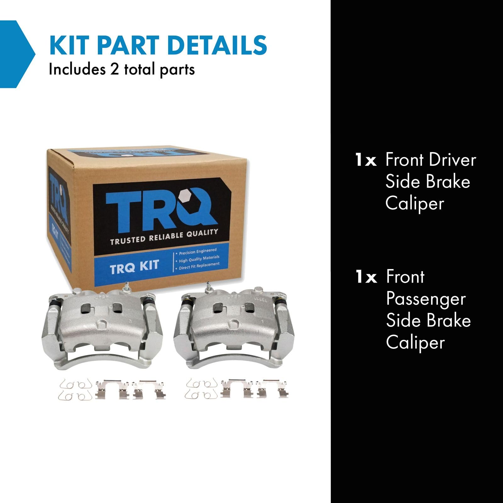 Trq Front Brake Caliper Set Compatible With 2014-2018 Infiniti Q50 2017-2018 Q60 2016-2017 Qx50 2014-2019 Nissan Rogue