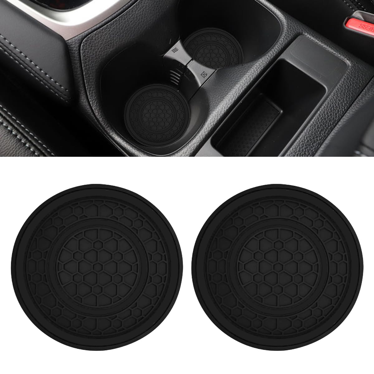 2PCS Car Cup Holder Coasters, 2.75 Inch Auto Non-Slip Anti Dust Cup Mats, Console Cup Holder Insert Coaster Auto Insulated Mats,