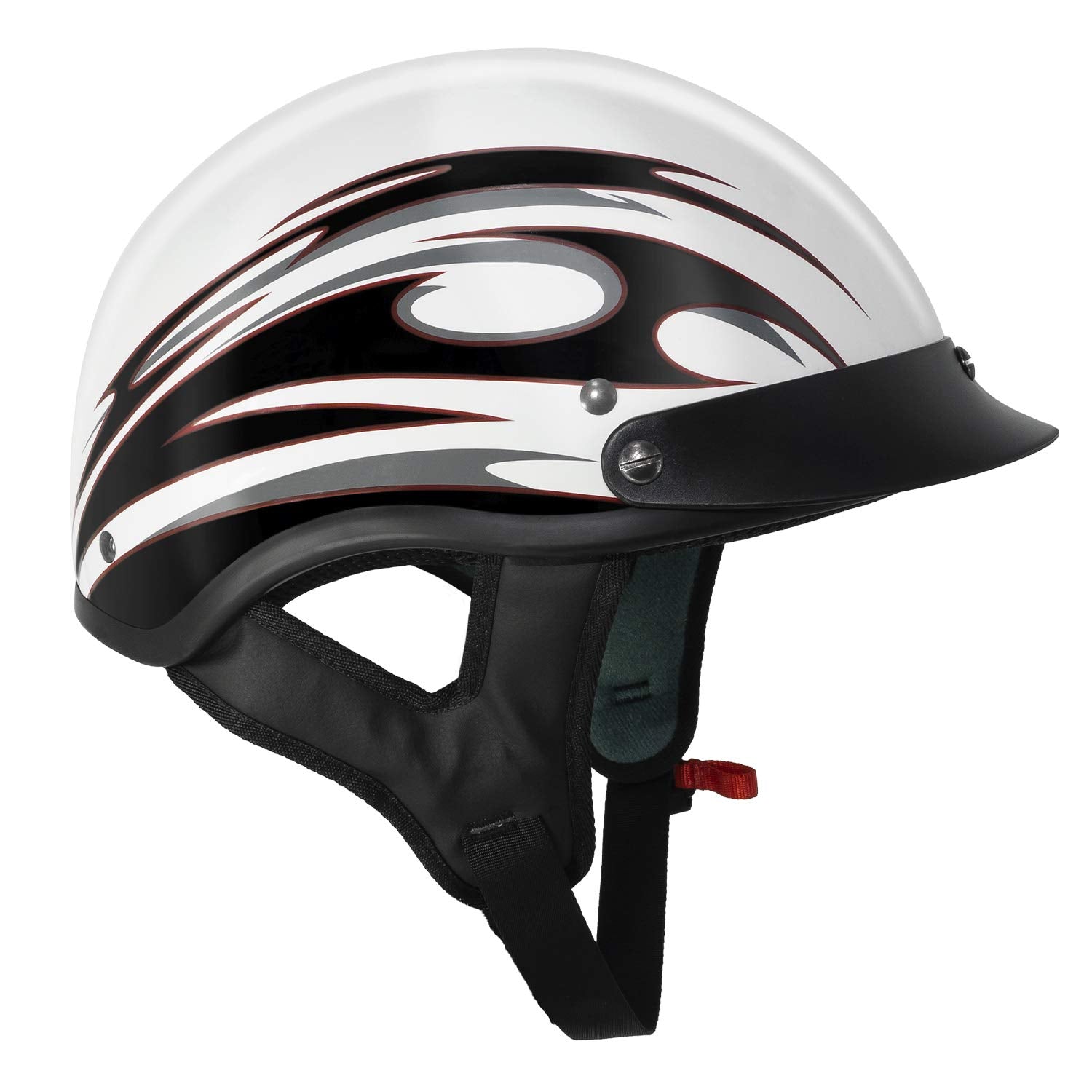 Vcan Cruiser Flat White Motorcycle Half Helmet (Blade, X-Large)