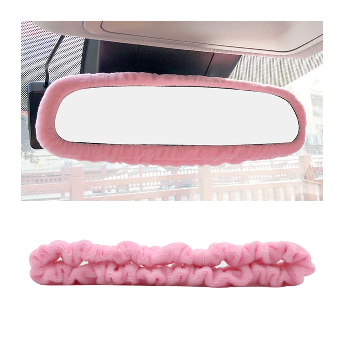 Bittwee Car Rearview Mirror Cover, Automotive Interior Elastic Comfortable Rear View Mirror Protector Decorative Accessories for