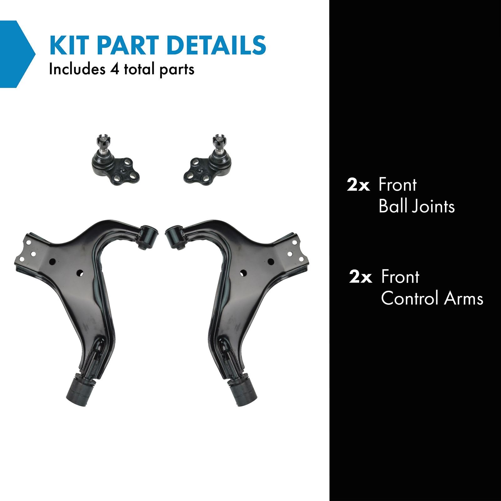 TRQ Front Lower Control Arm with Ball Joint Set Compatible with 1997-2003 INFINITI QX4 1996-2004 Nissan Pathfinder
