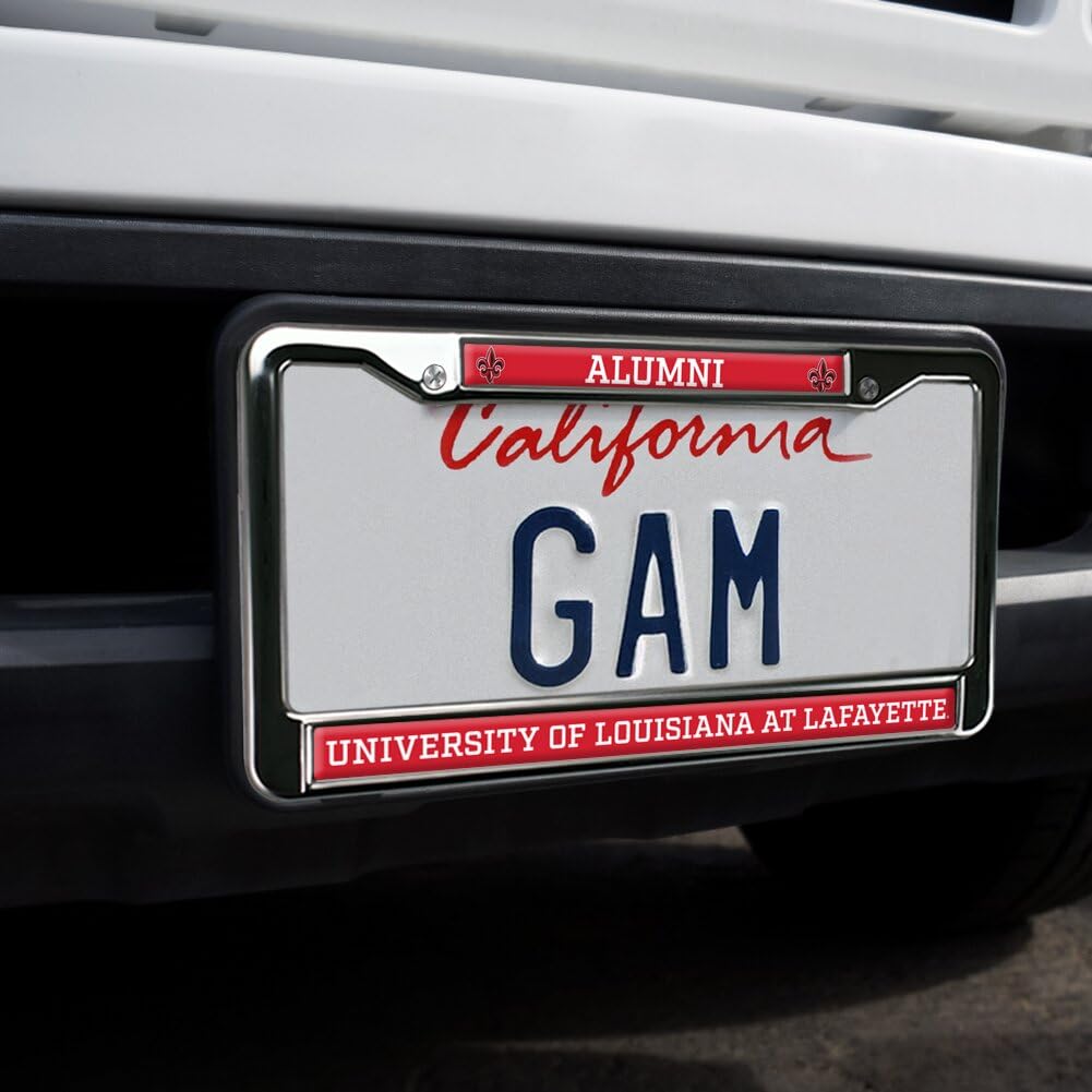 GRAPHICS & MORE Metal License Plate Frame - University of Louisiana Alumni, Louisiana Ragin' Cajuns Design