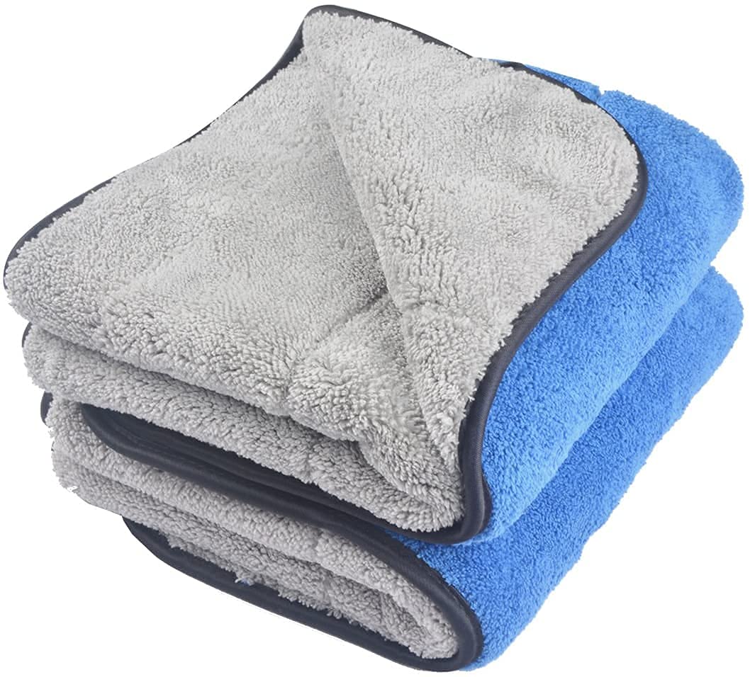 Wellora Microfiber Cloth for Car Cleaning & Detailing, DualSided Extra Thick Plush Microfiber Towel, High Absorbency LintFree 