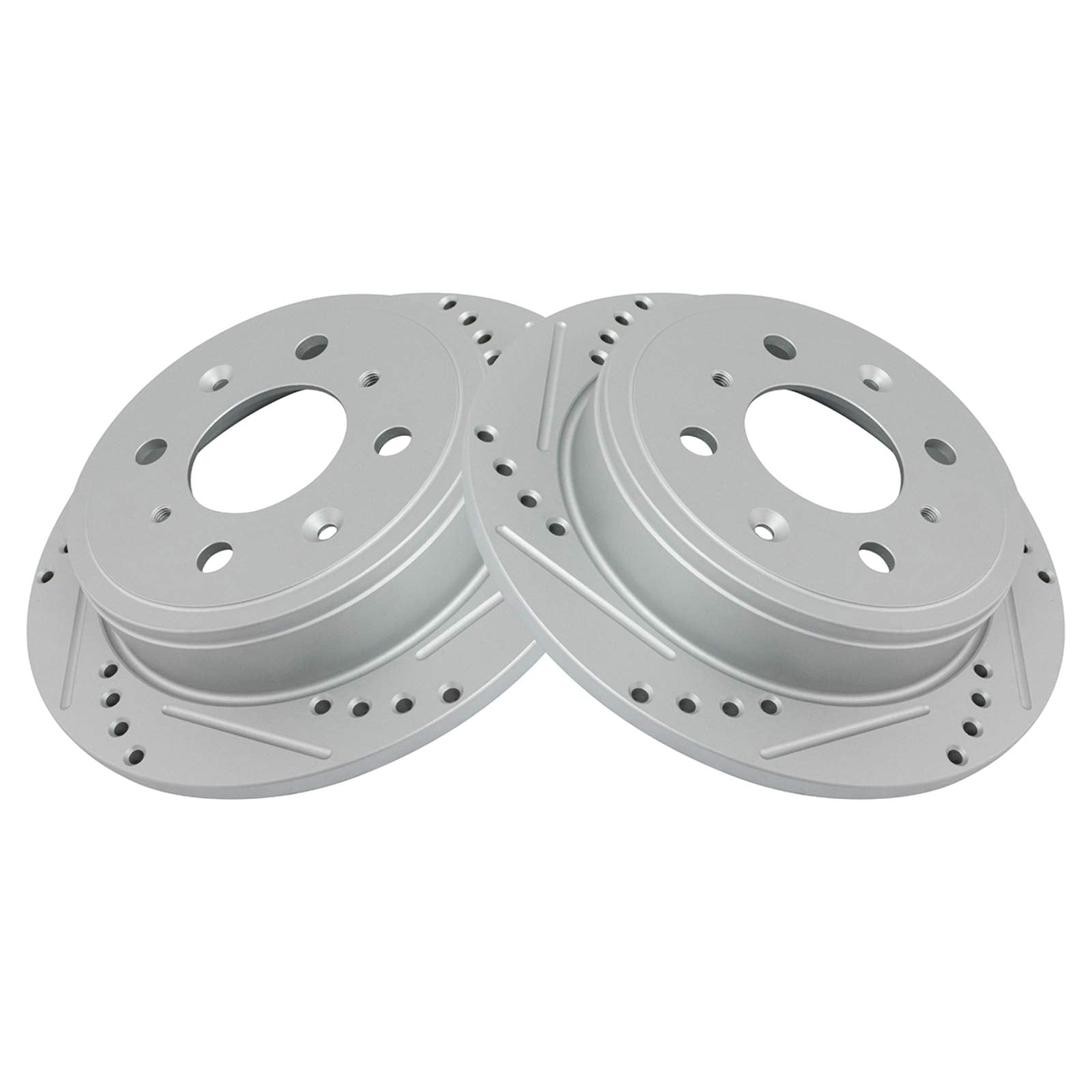 Trq Rear Performance Brake Rotor Drilled Slotted Pair Set For 1989 Accord / 1992-2000 Civic / 1993-1997 Civic Del Sol / 1990-199