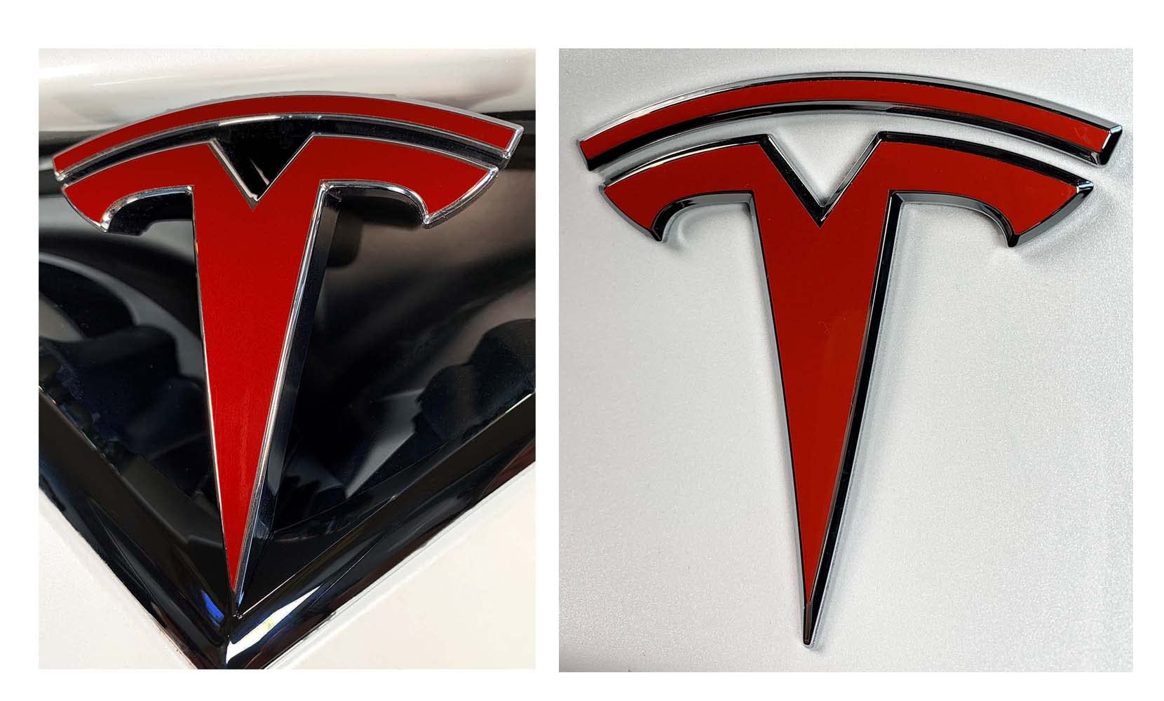 Custom Cut Graphics Logo Decal Wrap for Tesla Model X, 4 pc-Set (Gloss Red)