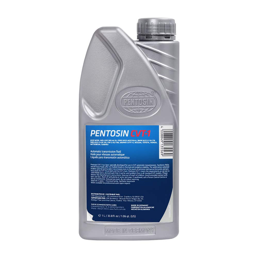Pentosin 1120107 Cvt1 Transmission Fluid And Multi-Purpose Fluid For Modern Continuously Variable Transmissions, 1 Liter, Pack Of 1