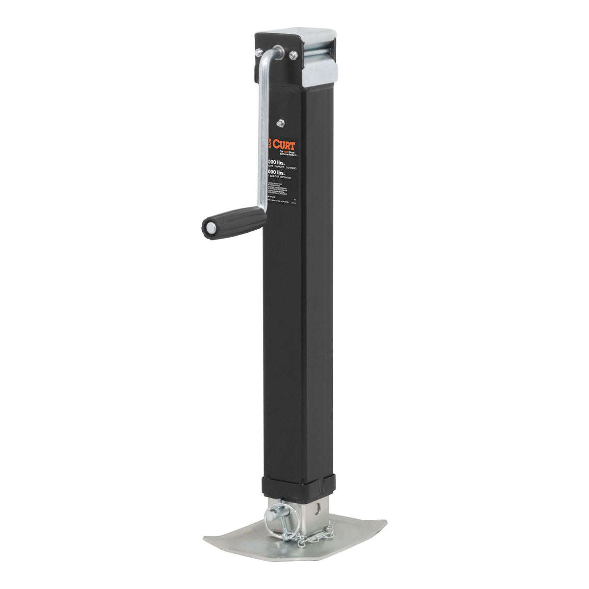 Curt 28575 Side Wind Drop Leg Direct-Weld Square Jack,Black