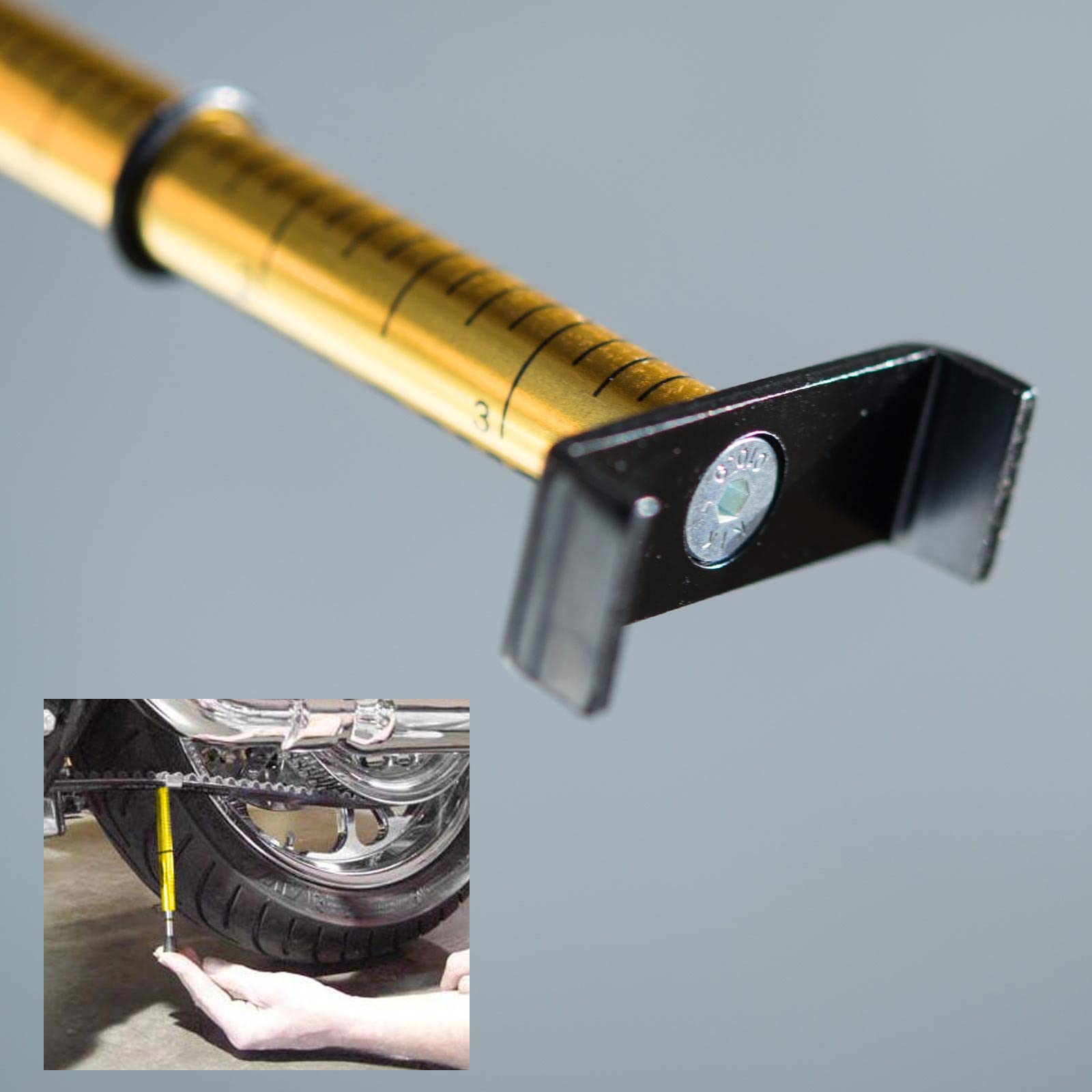 KiWAV Motorcycle Belt Tension Gauge Tensioner Universal10 Lbs Compatible for Harley and Belt Drive Bikes Belt Replacement Maintenance Tool Adjustment Wheel Service