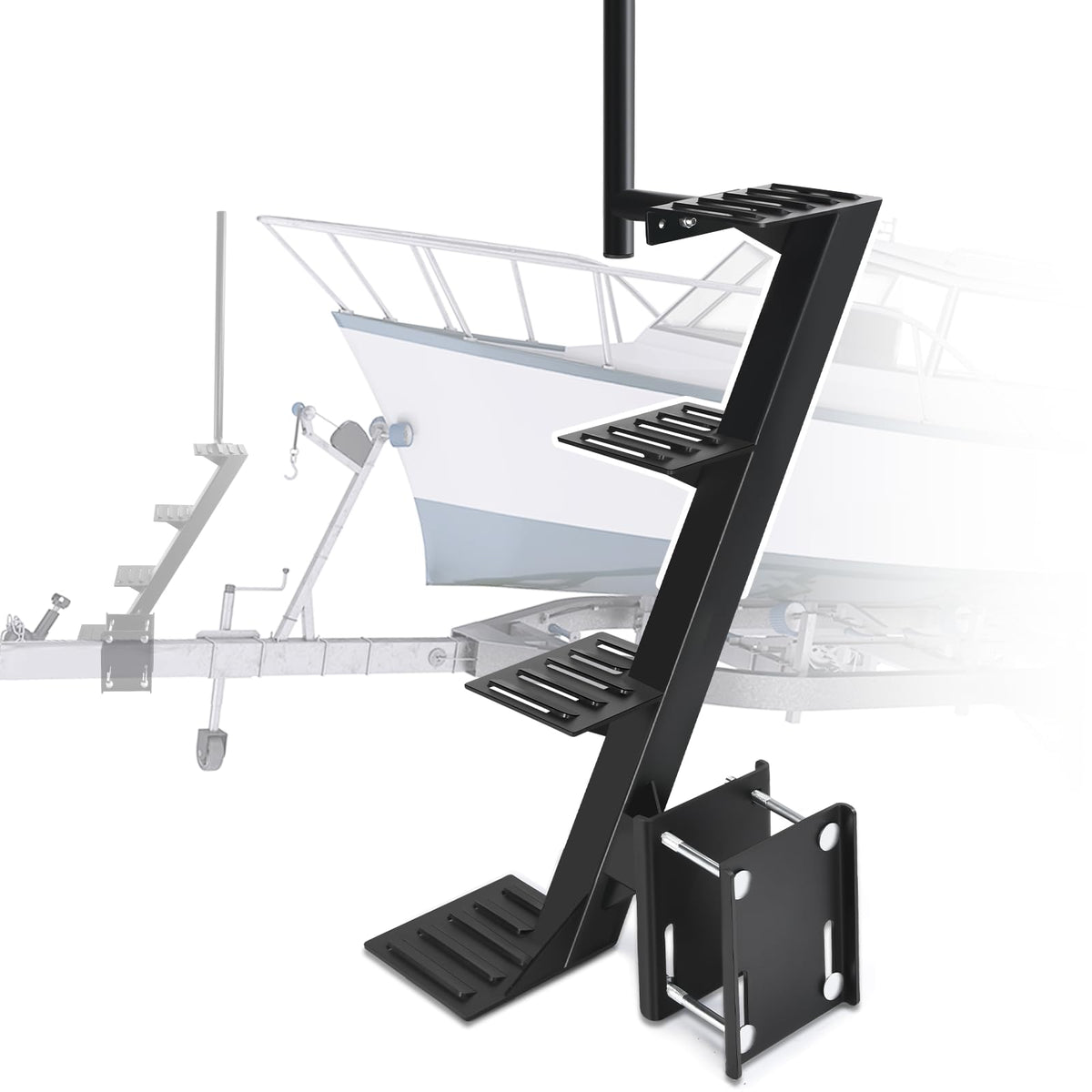 GADFISH Trailer Steps, Heavy Duty Boat Trailer Steps, Boat Steps for Trailer, Boat Trailer Tongue Steps, Suitable for 4 x 4 inch