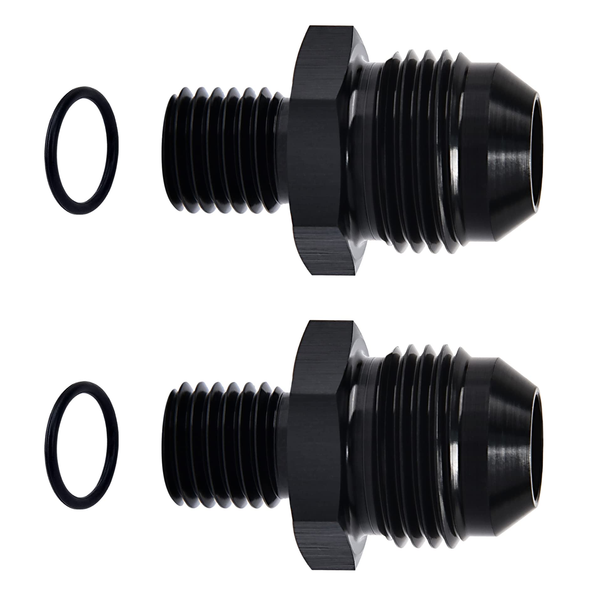 Evil Energy 8An Male Flare To M12 X 1.5Mm Male Metric Fitting Adapter Aluminium Alloy 2Pcs