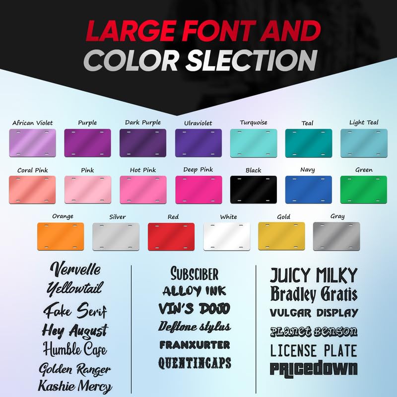 Custom License Plate - Personalized License Plate - 6 X 12 Inch Aluminum Vanity Plate - Front Plate For Car - Custom Plates For