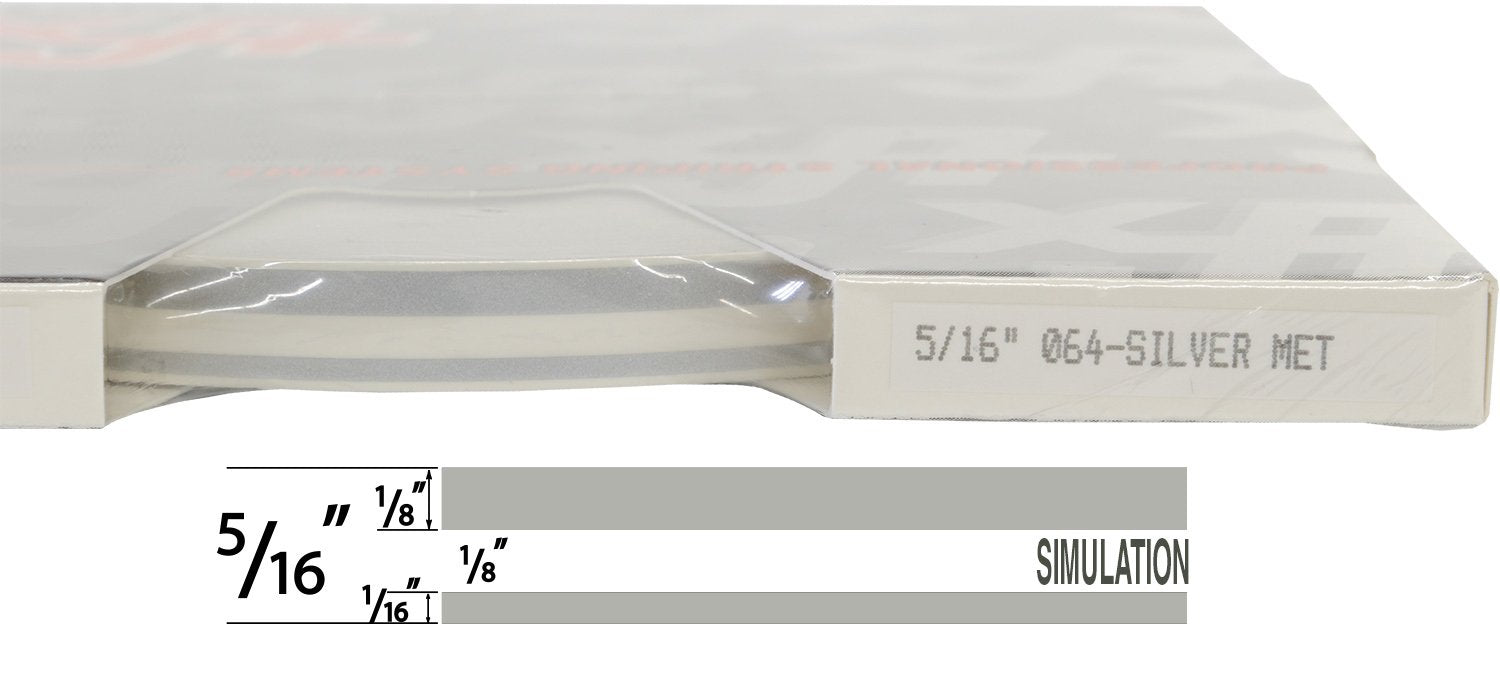 Universal TFX 0005064 - Auto Customizing Dual Pinstripe - 5/16&quot; x 150' (1/8” Stripe, 1/8&quot; Gap, Then 1/16” Stripe) - 064-Silver Metallic