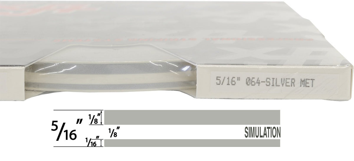 Universal Tfx 0005064 - Auto Customizing Dual Pinstripe - 5/16'' X 150' (1/8 Stripe, 1/8'' Gap, Then 1/16 Stripe) - 064-Silver M
