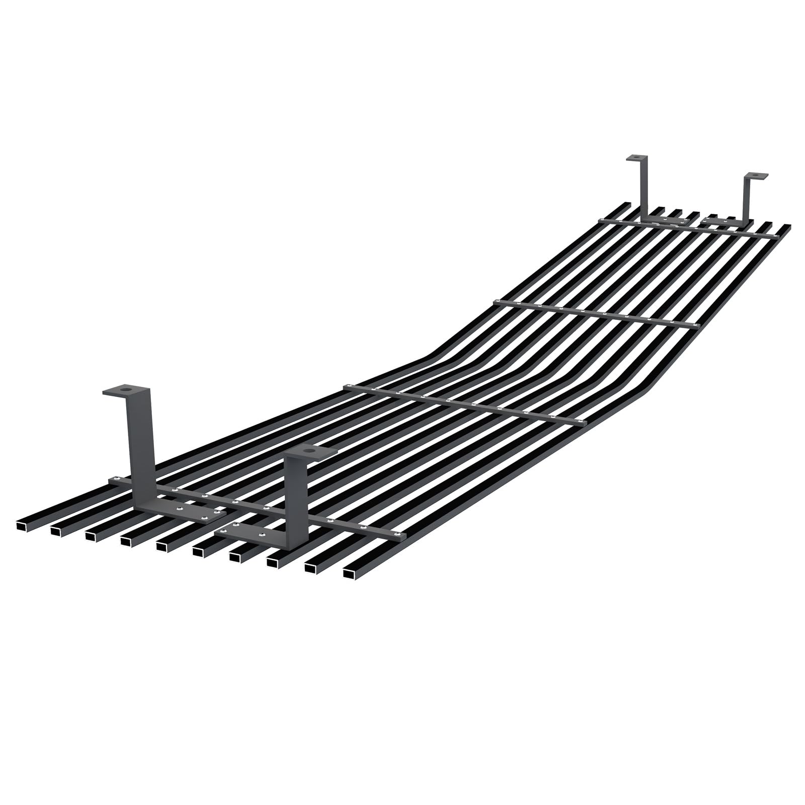 APS Compatible with Chevy S-10 Pickup Blazer GMC S-15 Pickup Jimmy 1982-1990 Single Head Beam Main Upper Stainless Steel Black 8