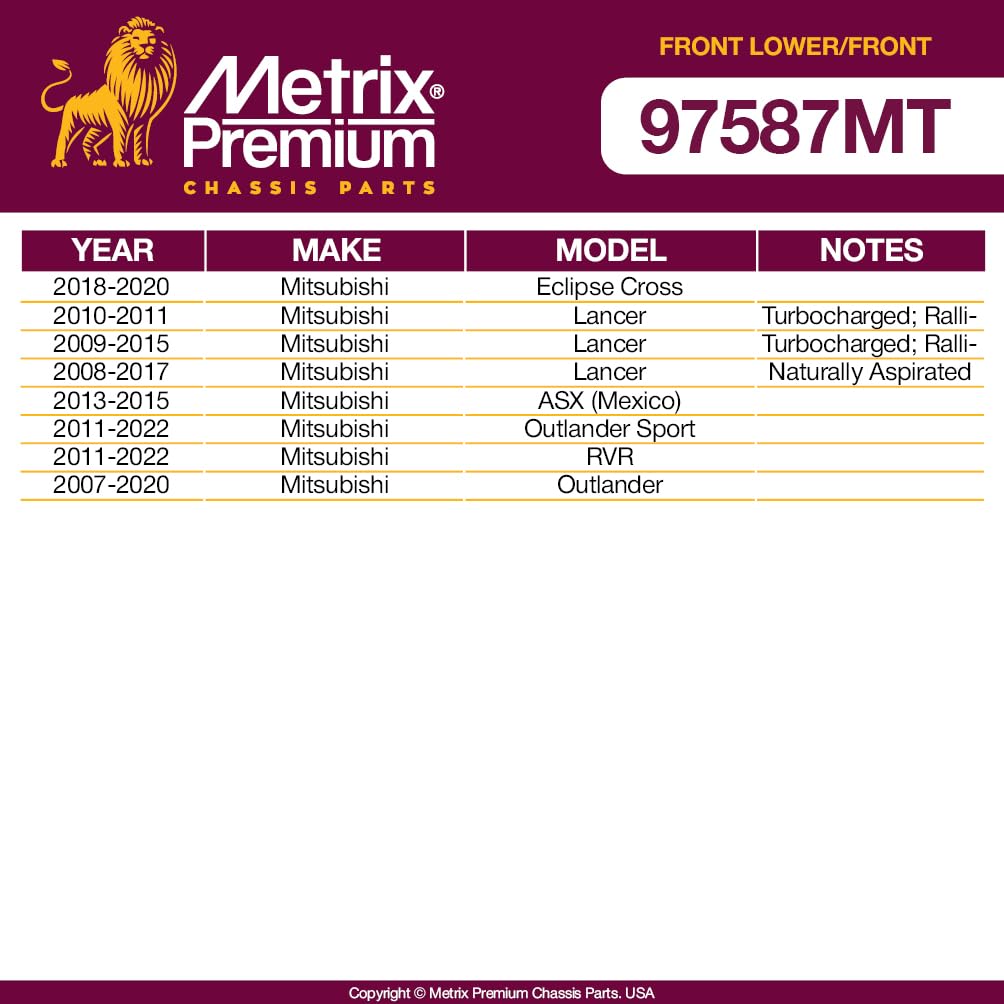 Metrix Premium Chassis Parts - 4 Pc Front Lower Control Arm & Front Sway Bar Stabilizer End Link Kit Fits 18-20 Mitsubishi Eclip