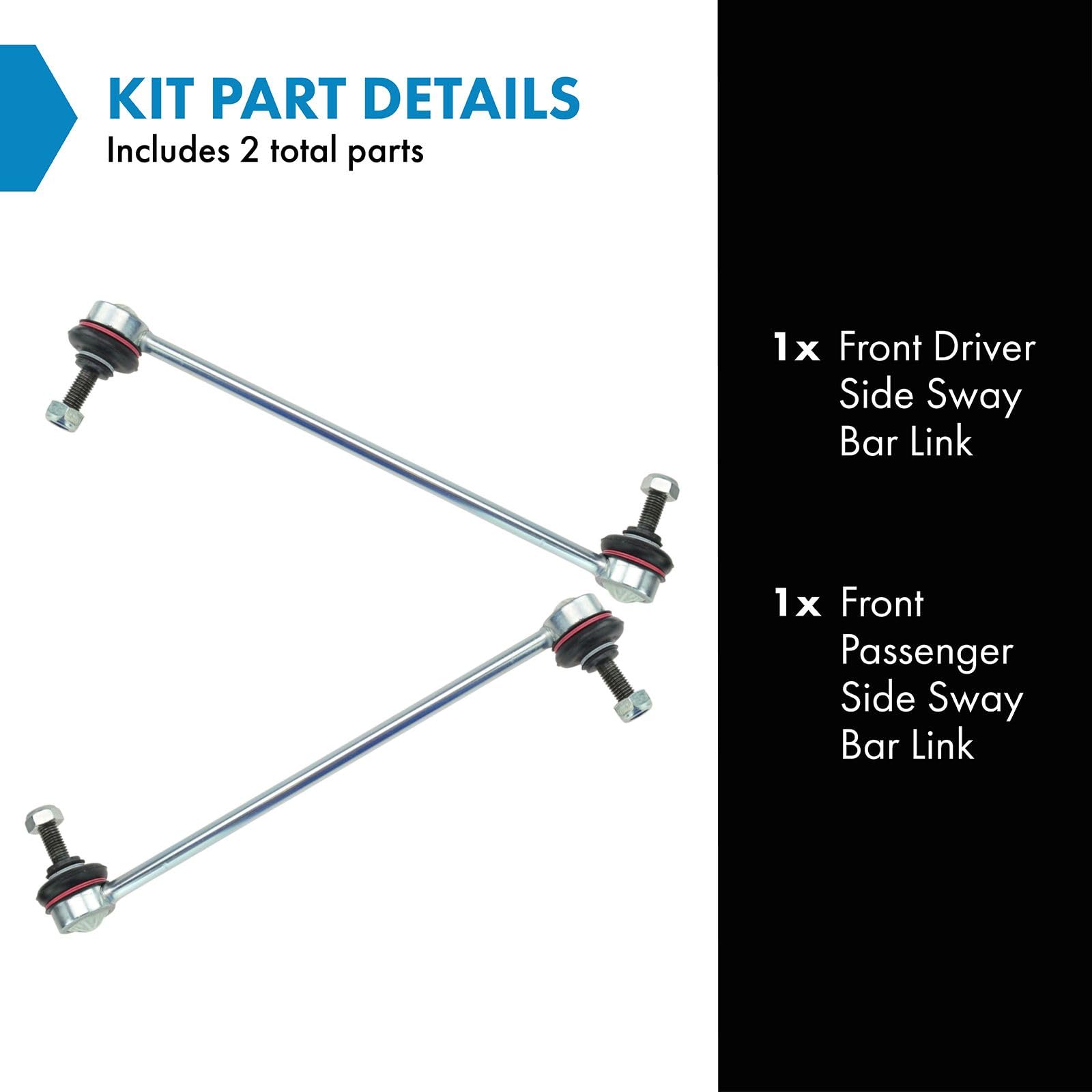 Trq Front Sway Bar Stabilizer Link Set Compatible With 1997-2003 Bmw 540I 2000-2003 M5