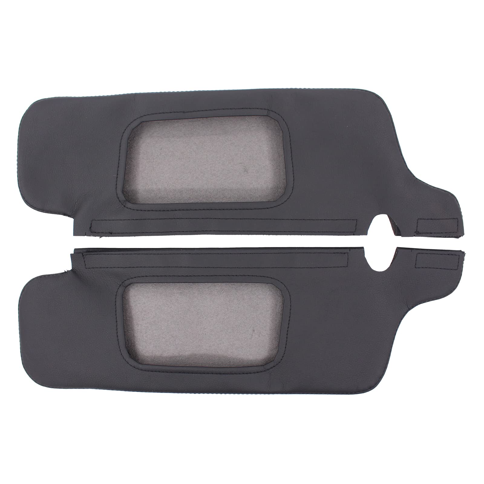 Motoku Pair Left Driver And Right Passenger Side Black Microfiber Leather Sun Visor Replacement Cover Repair For Ford Mustang 1994-2004