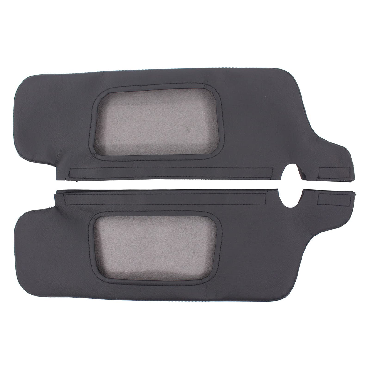 Motoku Pair Left Driver And Right Passenger Side Black Microfiber Leather Sun Visor Replacement Cover Repair For Ford Mustang 1994-2004