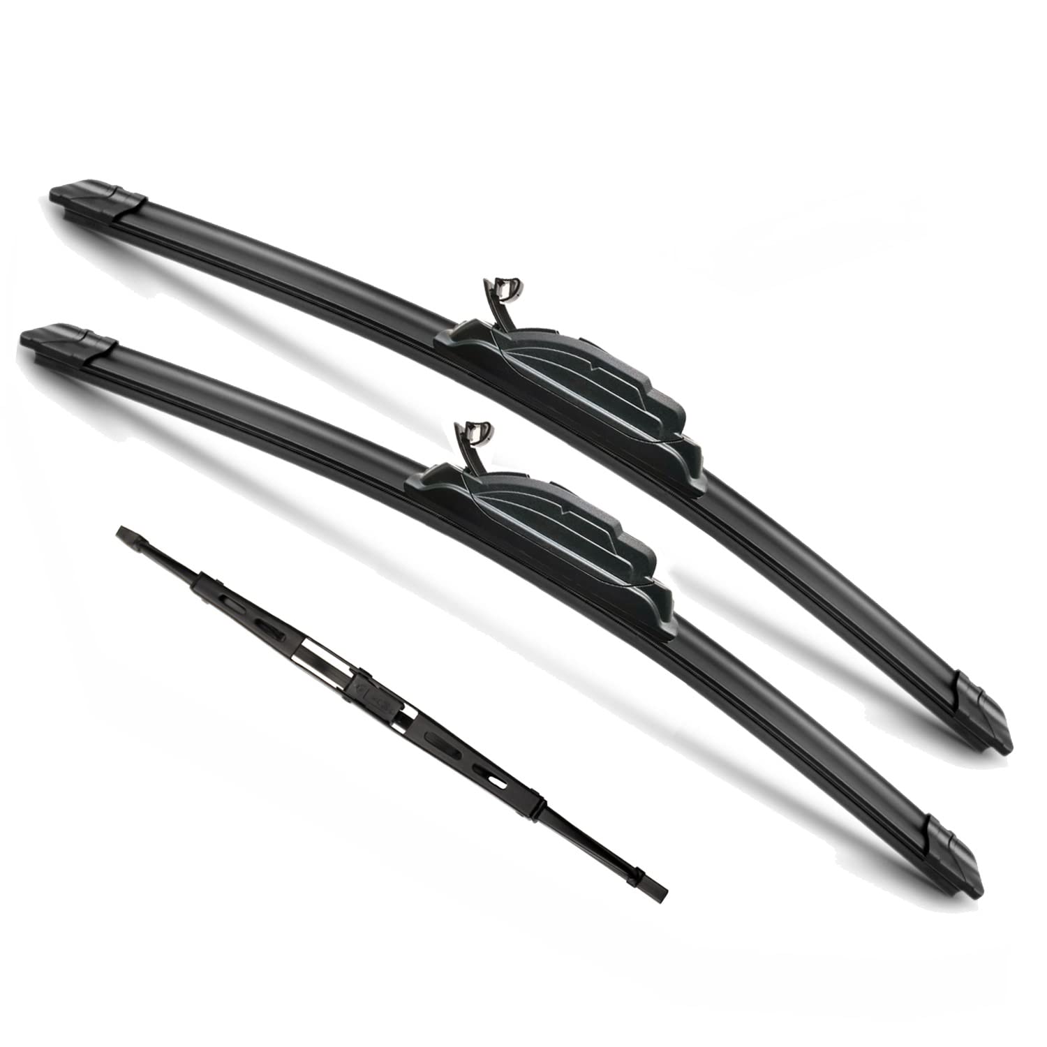 Justcar 3 Wipers Replacement For Hyundai Tucson 2005-2009 Kia Sportage 2005-2009, Windshield Wiper Blades Original Equipment Replacement - 24'/16'/12T' (Set Of 3) U/J Hook