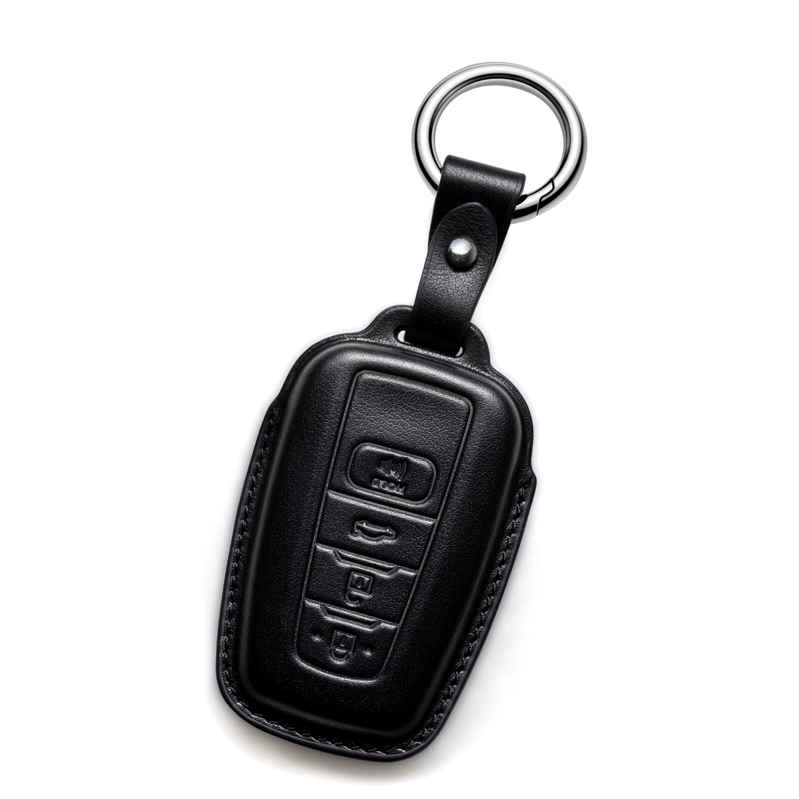 Smyfob Compatible with Toyota Key fob Cover Leather Toyota Keychain Holder case Protector Avalon Camry TRD Corolla Highlander Pr