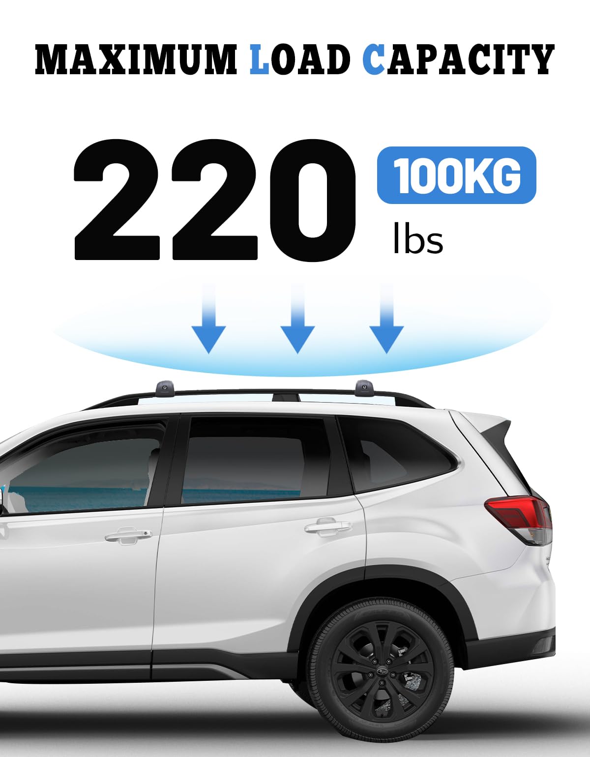 Hmmtyrack Lockable Car Roof Rack Cross Bars Compatible With Subaru Forester 2014-2025, Aluminum Cross Bar For Rooftop Cargo Carr