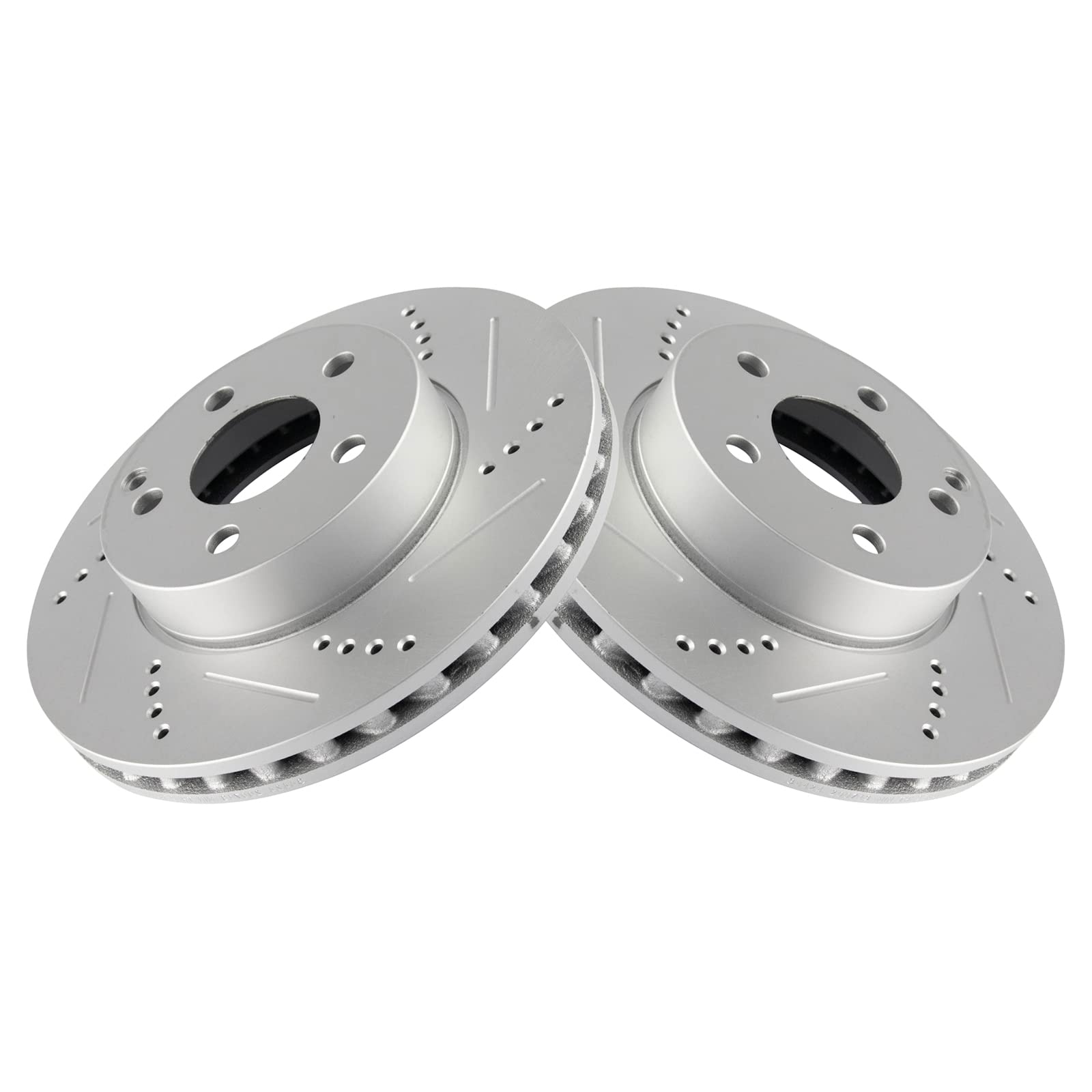 Trq Front Performance Brake Rotors Set Premium G-Coated Compatible With 2012-2015 Mercedes-Benz C250 2008-2012 C300