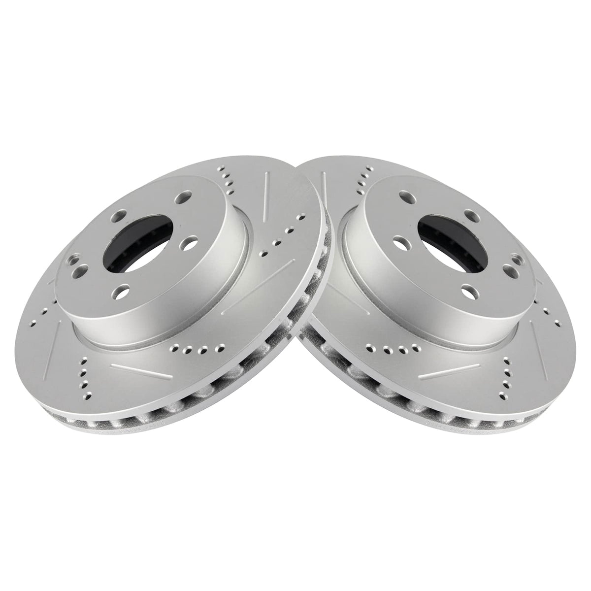 Trq Front Performance Brake Rotors Set Premium G-Coated Compatible With 2012-2015 Mercedes-Benz C250 2008-2012 C300