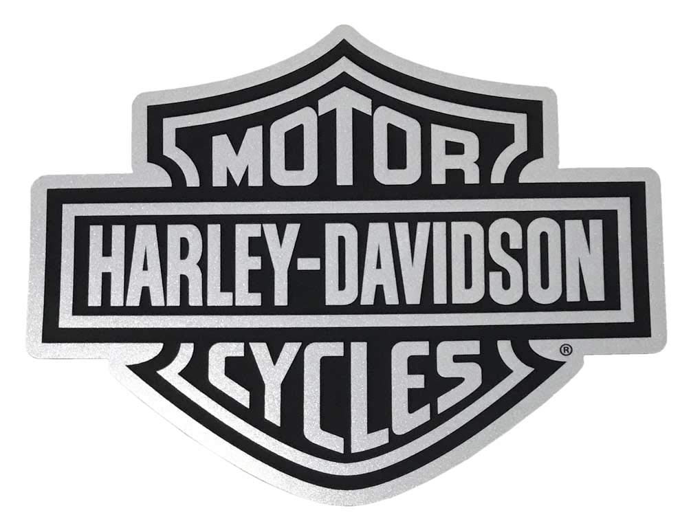 Harley-Davidson Reflective Bar & Shield Logo Decal - Black And Silver, 4.5 X 5 Inches
