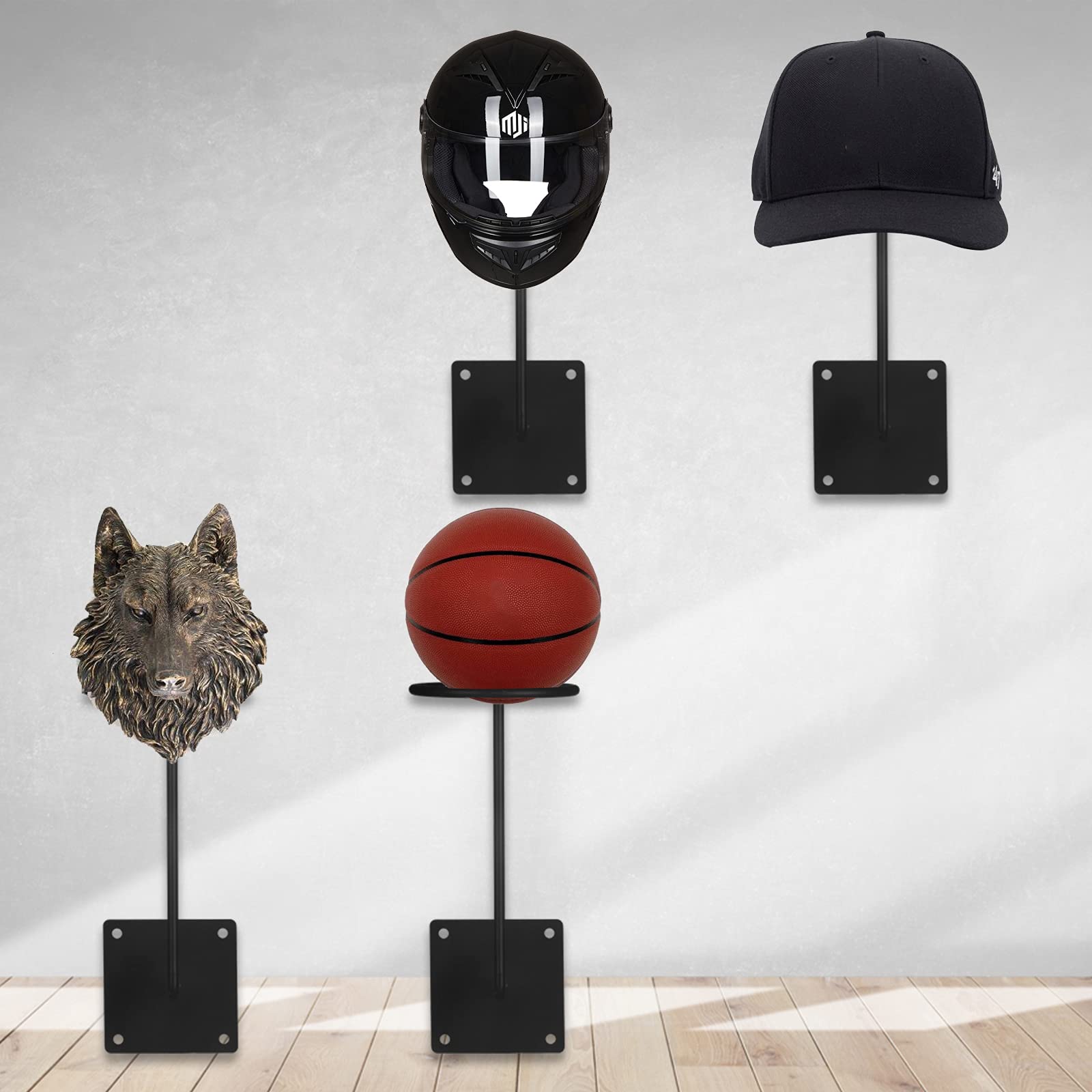 Ilm 3 Pack Helmet Holder Rack Hook Helmets Stand Wall Mount Jacket Hanger Motorcycle Accessories