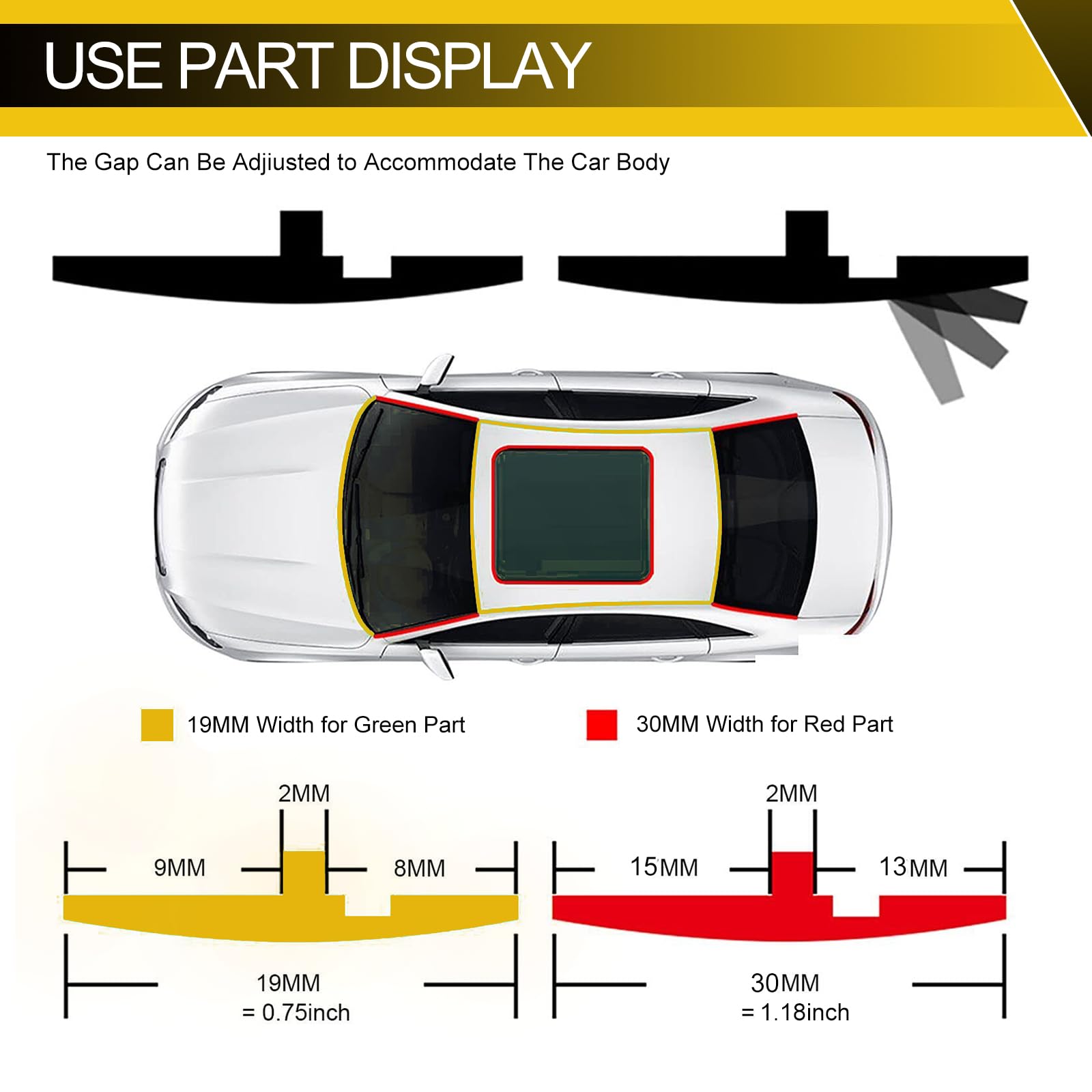 2PCS Windshield Rubber Seal 39.36Ft Car Weather Stripping Trim T Shape Sealing Strip for Car Front Rear Windshield, Molding,Tail