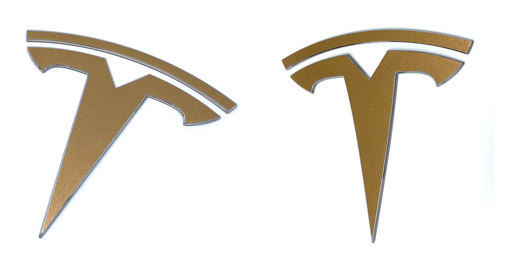 Logo Decal Wrap For Tesla Model Y, 4-Pc Set (Gloss Gold)