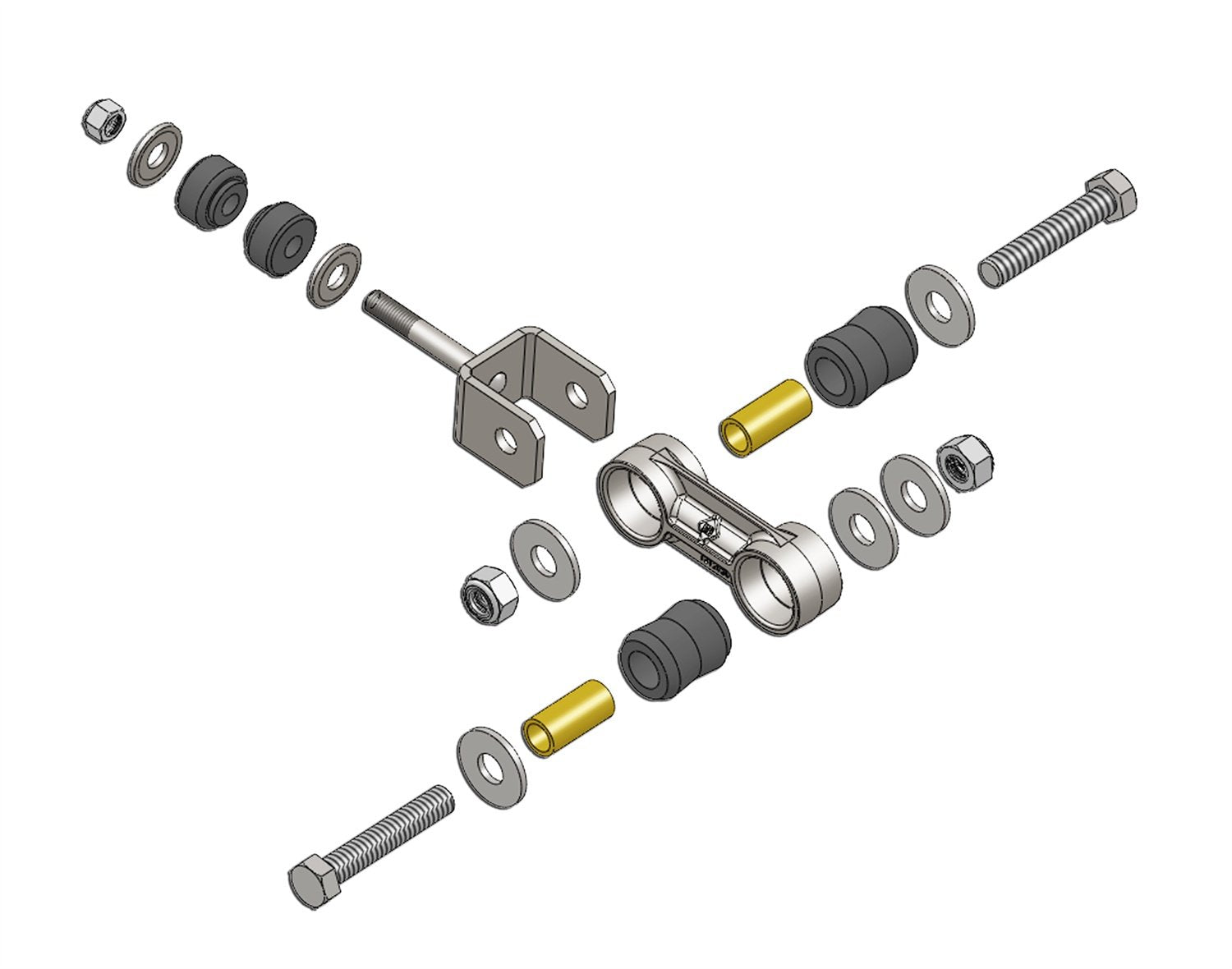 BD Diesel Performance BD Diesel 1032050 Sway Bar End Link Kit Dual Pivot Design Incl. Cast Line/U-Bracket/Bushing Kit/Bolts/Nuts
