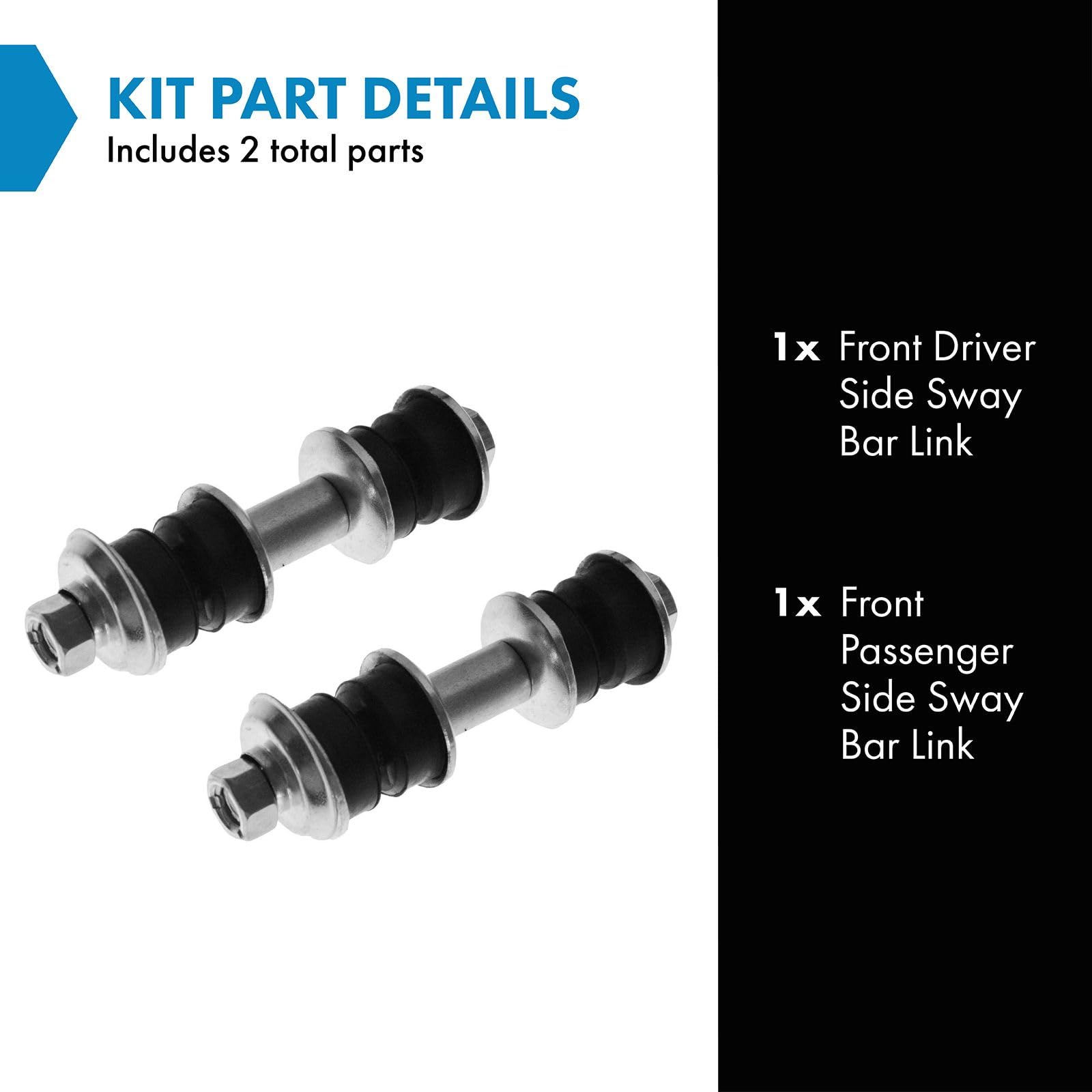 Trq Front Sway Bar Stabilizer Link Set Compatible With 2004-2006 Scion Xa Xb 2000-2005 Toyota Echo