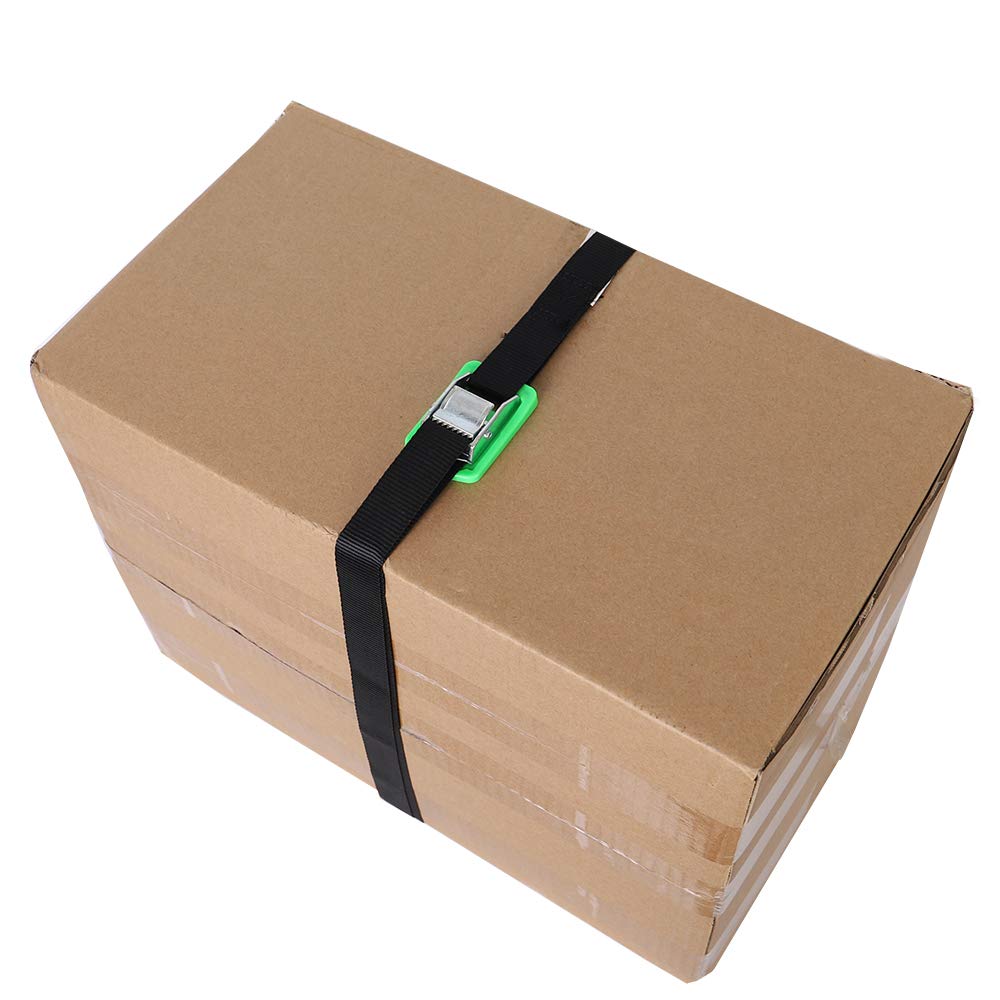 Xstrap Standard Padded Cam Lock Buckle 6Pk 8Ft Powersports Tie-Downs Black Lashing Straps, Come With A Drawstring Bag, For Securing Cargo, Luggage, Kayak